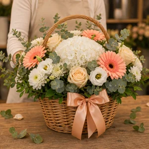 Livrare flori pentru Ziua Mamei cos floral cald - poza 3