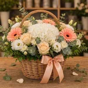 Livrare flori pentru Ziua Mamei cos floral cald - poza 4