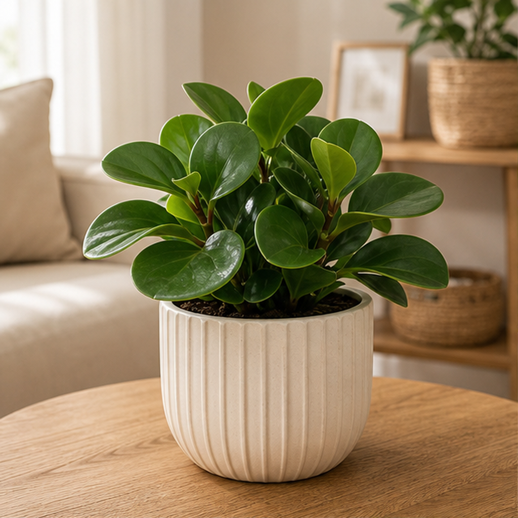 Peperomia Obtusifolia în Ghiveci Ivory - imagine 1