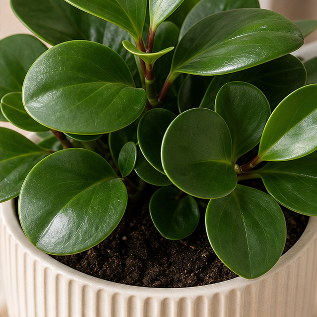 Peperomia Obtusifolia în Ghiveci Ivory - imagine 2