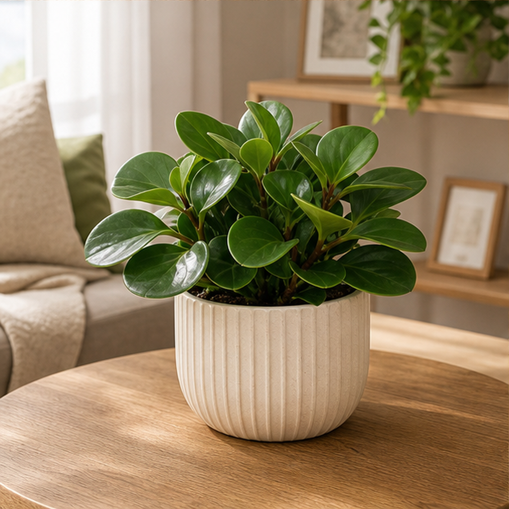 Peperomia Obtusifolia în Ghiveci Ivory - imagine 3