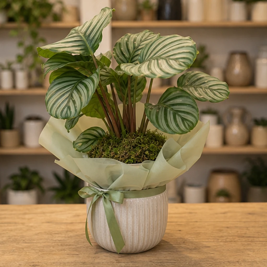 Plante De Apartament Cu Frunze Mari Calathea Orbifolia Premium - poza 3